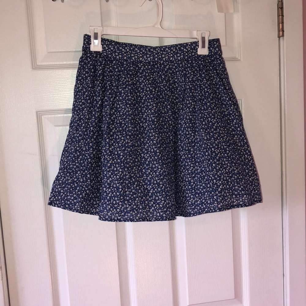 Blue patterned skirt